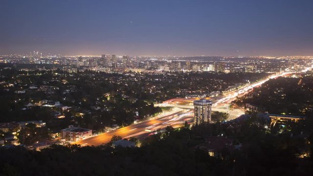 405 Freeway and Sunset Blvd Day-to-Night