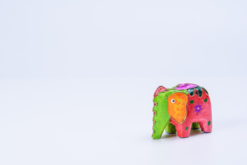 A colorful toy elephant with white background 1