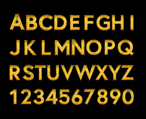 gold alphabet set  