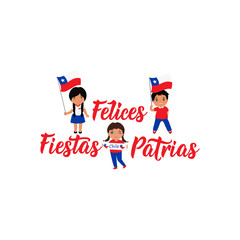 Independence Day of Chile greeting card text in spanish: Happy Independence Day. Design concept. Felices Fiestas Patrias