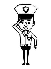 Police officer cartoon sketch
