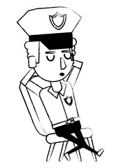 Police officer cartoon sketch