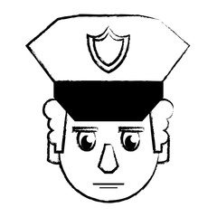 Police face cartoon sketch