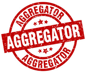 aggregator round red grunge stamp