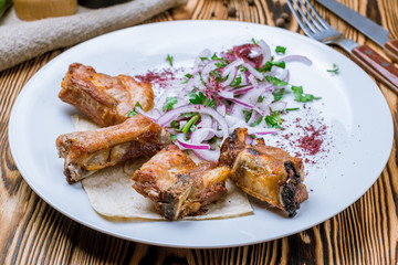 skewers of pork ribs