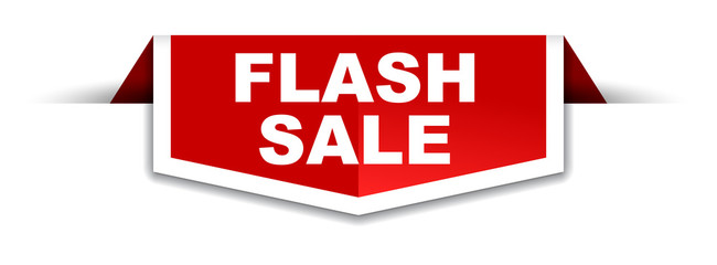 red and white banner flash sale