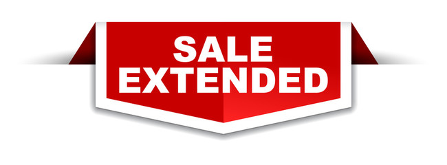 red and white banner sale extended