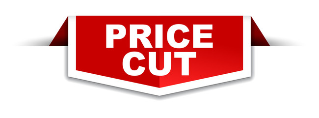 red and white banner price cut