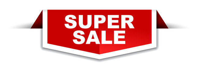 red and white banner super sale