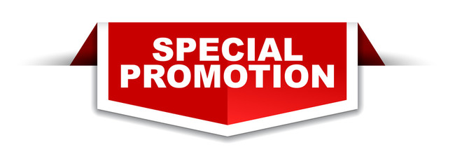 red and white banner special promotion