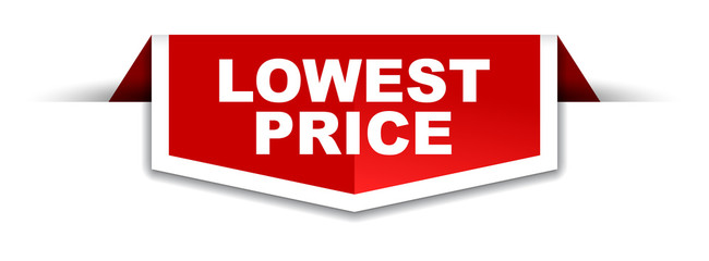 red and white banner lowest price
