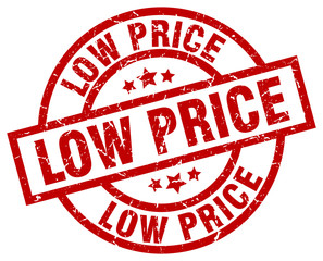 low price round red grunge stamp