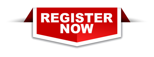 red and white banner register now