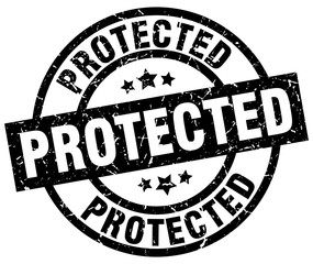 protected round grunge black stamp