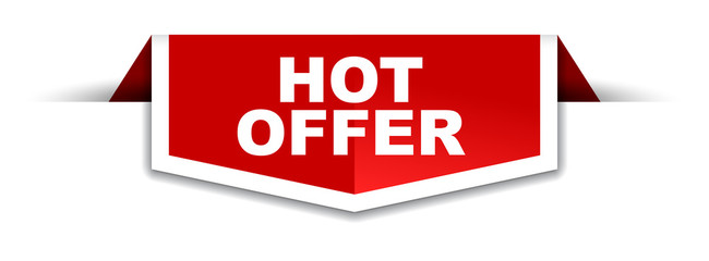 red and white banner hot offer