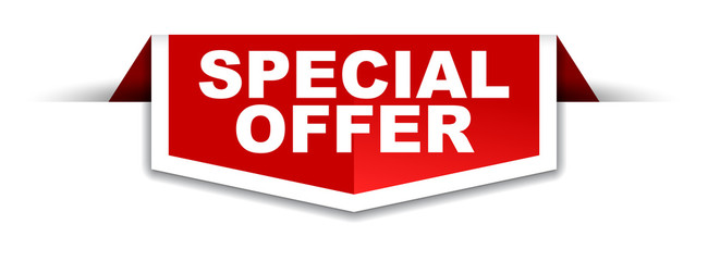 red and white banner special offer