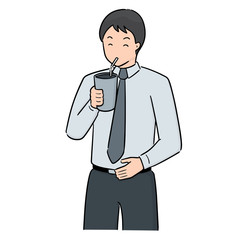 vector set of man drinking