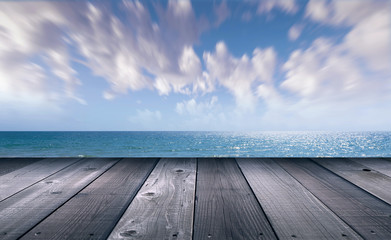 Beach with beautiful sky and sea in tropical island view as fore summer time background.