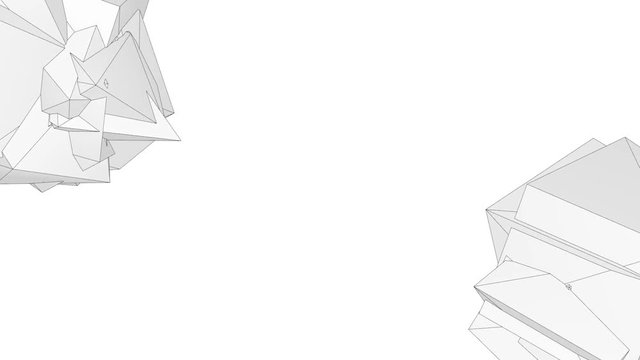 Two interacting objects in different corners of the screen.