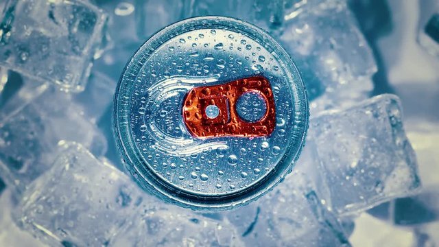 Aluminum Soda Tin Can Lid Cover of soft drink on ice goes around the circle.