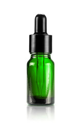 blank packaging green glass dropper serum bottle