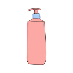 soap bottle with dispenser icon. Trendy cartoon style. Hygiene and health care Illustration illustration. beauty object balm