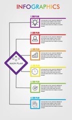 6 Steps Timeline. Modern Business Infographics. Label, Concept, Layout Vector Design