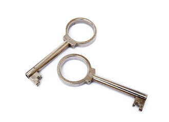  Used door key isolated on white background