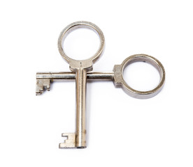  Used door key isolated on white background