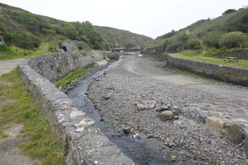 Porthclais harbour, Pembrokeshire,  at low tide