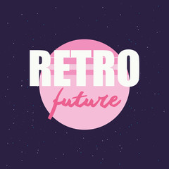retro future label icon