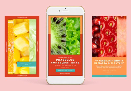 Set di palette dalle tonalit&agrave; calde compatibile con le story Instagram