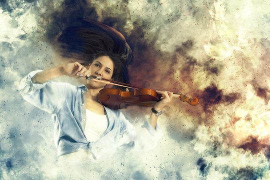 Woman playing violin