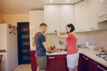 couple in a kitchen