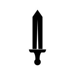 Sword icon, silhouette, logo on white background