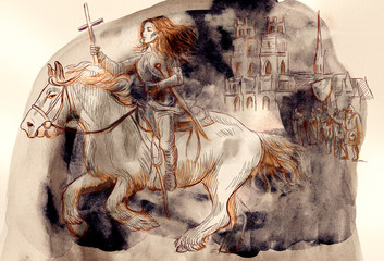 Joan of Arc - An hand painted illustration