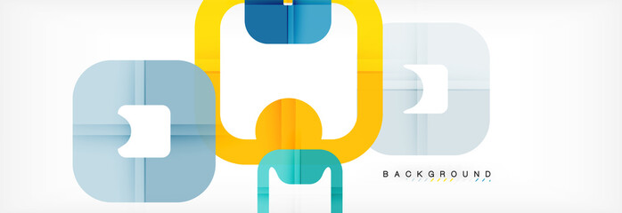 Square geometric background, multicolored template for business or technology presentation or web brochure cover layout, wallpaper.