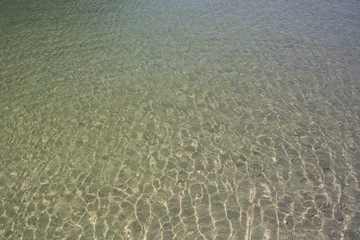 Shining blue sea water ripple background. Lake Kournas, Greece