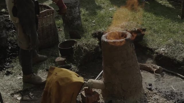 Traditional furnance burning