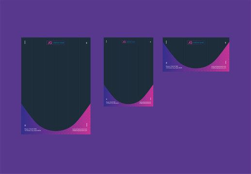 Envelope Layout with Purple Gradient Accents