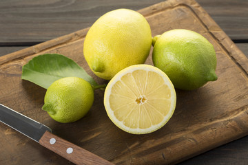 Lemon. Fresh lemons rustic style