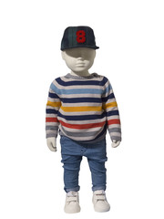 Full-length child mannequin.