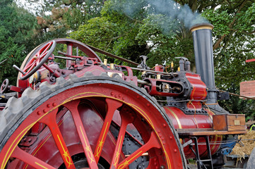 Detail of a Vintage Steam Traction Engine