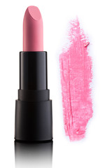 Color lipstick with smudged stroke isolated © Serhiy Shullye