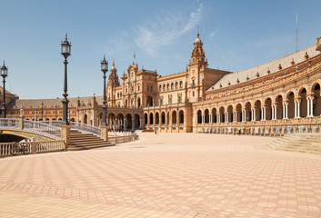 Fototapeta na wymiar Seville, Spain. Spanish square (Plaza de Espana)