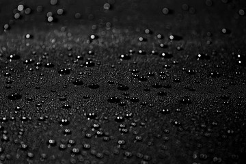 water drops on a metal surface