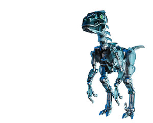 Obraz na płótnie Canvas dinosaur robot in a white background