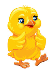 Vector illustration cute chicken. Easter Character for Chicken Card