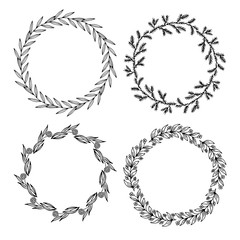 Hand drawn vector illustration - Laurels and wreaths. Design elements for invitations, greeting cards, quotes, blogs, posters and more. Perfect For Wedding Frames.