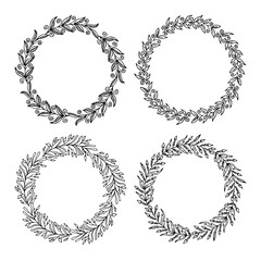 Hand drawn vector illustration - Laurels and wreaths. Design elements for invitations, greeting cards, quotes, blogs, posters and more. Perfect For Wedding Frames.